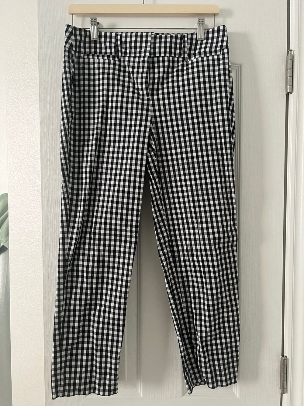 Ann Taylor Black & White Gingham Chinos